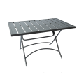 Tavolo a doghe rettangolare pieghevole in metallo da 120 * 80 cm